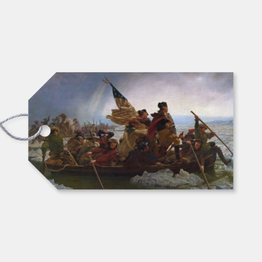 Oversteek Delaware 1776: Generaal George Washingto Cadeaulabel (Achterkant Horizontaal)