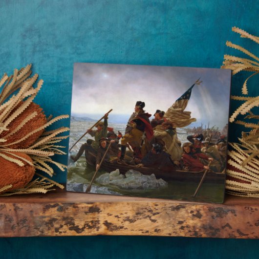 Oversteek Delaware 1776: Generaal George Washingto Fotoplaat (Zijkant)