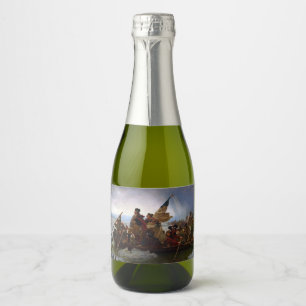 Oversteek Delaware 1776: Generaal George Washingto Sparkling Wijnetiket