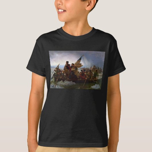 Oversteek Delaware 1776: Generaal George Washingto T-shirt (Voorkant)
