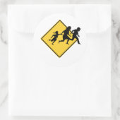 Oversteek door immigranten ronde sticker (Tas)