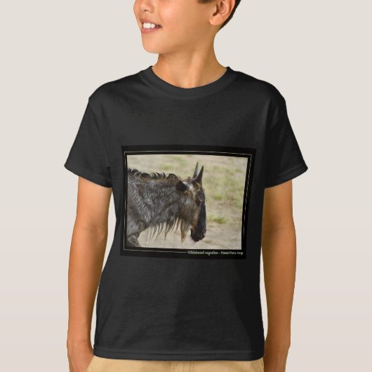 Oversteek Masai Mara, Kenia - Gnu of Wildebeest po T-shirt (Voorkant)