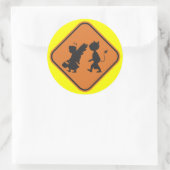 Oversteek toestaan ronde sticker (Tas)