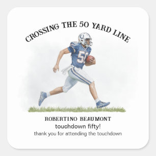 Oversteken 50 Yards Amerikaans Football 50ste verj Vierkante Sticker
