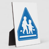 Overstekende schoolkinderen >> Japans verkeersbord Fotoplaat (Zijkant)