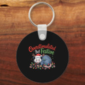 Overstimulated But Festive Funny Christmas Ossum U Sleutelhanger (Voorkant)