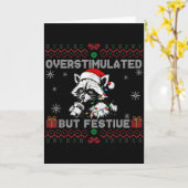 Overstimulated But Festive Ossum Ugly Sweater Chri Kaart (Gele Bloem)
