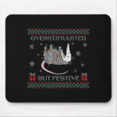 Overstimulated But Festive Ossum Ugly Sweater Chri Muismat (Voorkant)