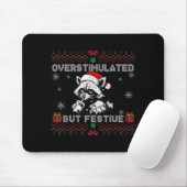 Overstimulated But Festive Ossum Ugly Sweater Chri Muismat (Met muis)