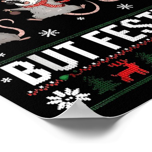 Overstimulated But Festive Ossum Ugly Sweater Chri Poster (Hoek)