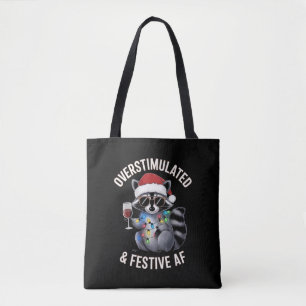 Overstimulatie & Feestelijke AF Wasbeer Espresso L Draagtas
