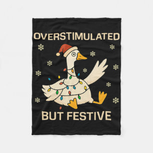 Overstimulatie Maar Festieve Gans Kerst Grappig H Fleece Deken