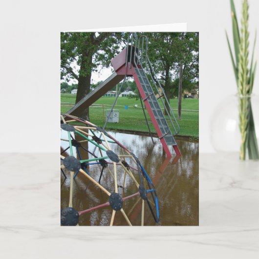 Overstromde speelplaats kaart (Voorkant)