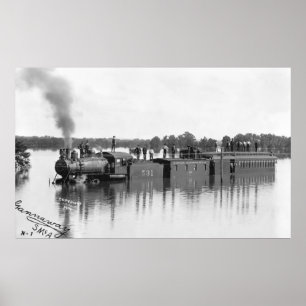 Overstromde trein, 1904 poster