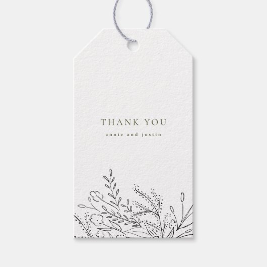 Overstromend boeket dank u cadeaulabel (Voorkant)