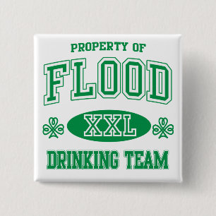 Overstromend Iers Drink team Vierkante Button 5,1 Cm