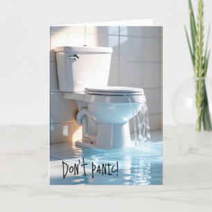 Overstromend toilet Ouder worden Verjaardag Humor Kaart