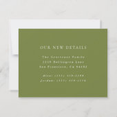 Overstromende Bouquet Green Moving Announcement Save The Date (Achterkant)