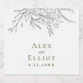 Overstromende Bouquet Wedding Likeurfles Etiket (Enkel label)