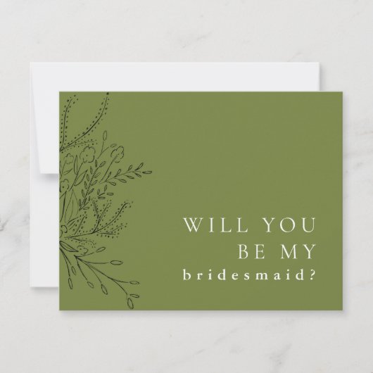 Overstromende Bouquet zal je mijn Bridesmaïde Kaar Save The Date (Voorkant)
