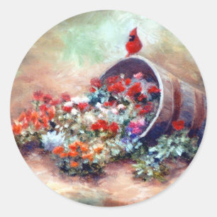 Overstromende ticker ronde sticker