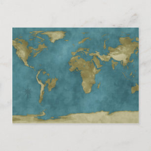 Overstromende Wereldkaart Briefkaart