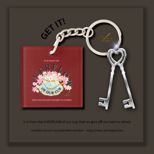 OVERSTROMING Acrylische Sleutelhanger door Adiela