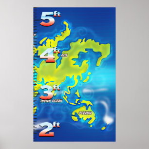 Overstroomde Aardkaart Groeigrafiek Poster