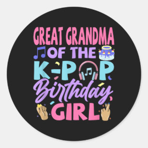 Overtante van de K-Pop Verjaardagsmeisjes Koreaans Ronde Sticker
