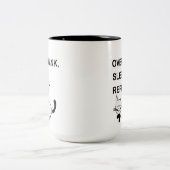 Overthink Sleep Repeat Slapen Kat Tweekleurige Koffiemok (Center)