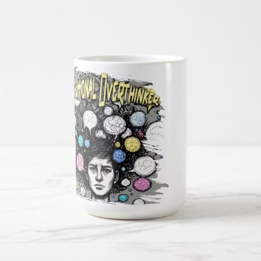 overthinker funny design koffiemok (Center)