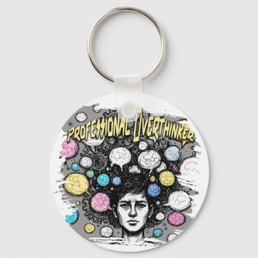 overthinker funny design sleutelhanger (Voorkant)