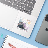 Overthinker Skeleton Custom Name Vinyl Sticker (Ordinateur portable avec iPhone)