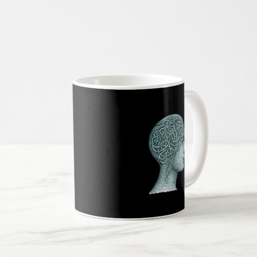 Overthinking Mind Mug • Modern Mental Noise Symbol (Devant droit)
