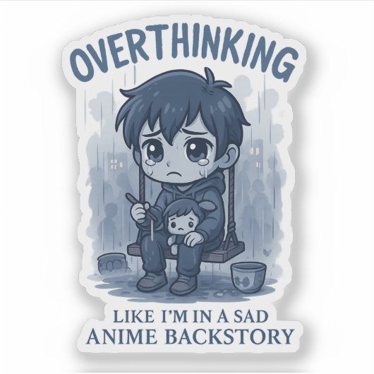 Overthinking Sticker (Voorkant)
