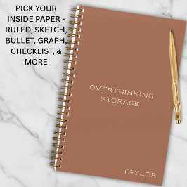Overthinking Storage Funny Quote Name Terracotta Notitieboek