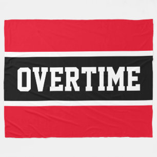 OVERTIME Sportief Pret Bright Rood Wit Zwart Strep Fleece Deken