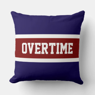 OVERTIME Vet Blau Rood Wit Strepen Kussen