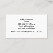 Overtollige winkel visitekaartje (Achterkant)