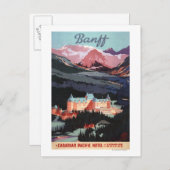 Overview met de Banff Springs Hotel Poster Briefkaart (Voorkant / Achterkant)