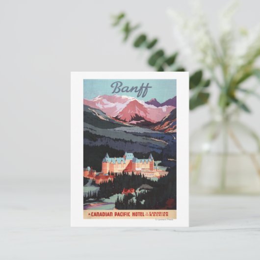 Overview met de Banff Springs Hotel Poster Briefkaart (Staand voorkant)