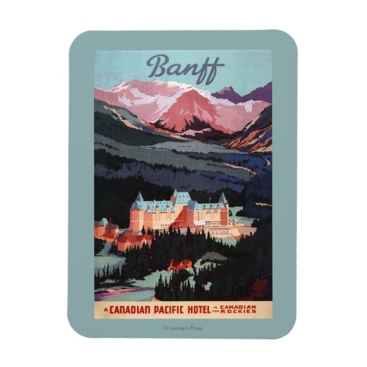 Overview met de Banff Springs Hotel Poster Magneet (Verticaal)