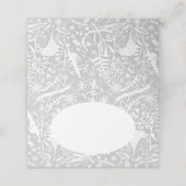 Overvloed Botanische Silver Place Name Cards (Buitenkant ongevouwen)