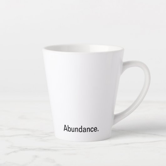 Overvloed. - Schone zwarte en witte tekst Latte Mok (Rechts)