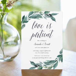 Overvloedig gebladerte bruiloft uitstel aankondigi kaart