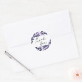 Overvloedig gebladerte violet botanische dank u ronde sticker (Envelop)