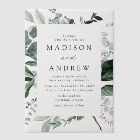 Overvloedig Grieks Lijst Wedding Vellum Uitnodigingen (Voorkant)