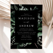 Overvloedig Grienery Black Wedding Kaart