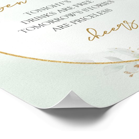 Overvloedig groen gebladerte goud lijst Open bar t Poster (Hoek)