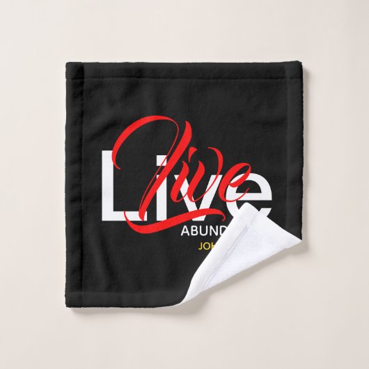 OVERVLOEDIG LEVEN Johannes 10:10 Inspirerend Chris Bad Handdoek (Wasdoekje)